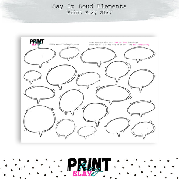 Say It Loud Speech Bubbles - Blank