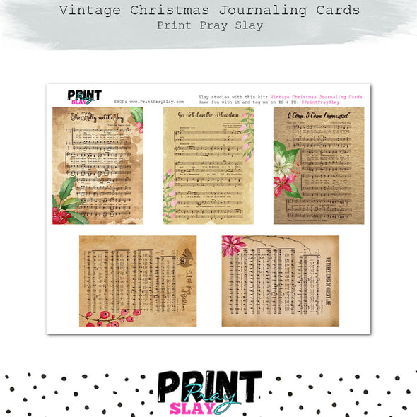 Vintage Christmas Journaling Cards