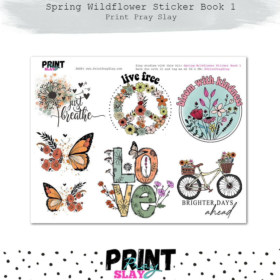 Spring Sticker Book Wildflowers 1 – Print Pray Slay